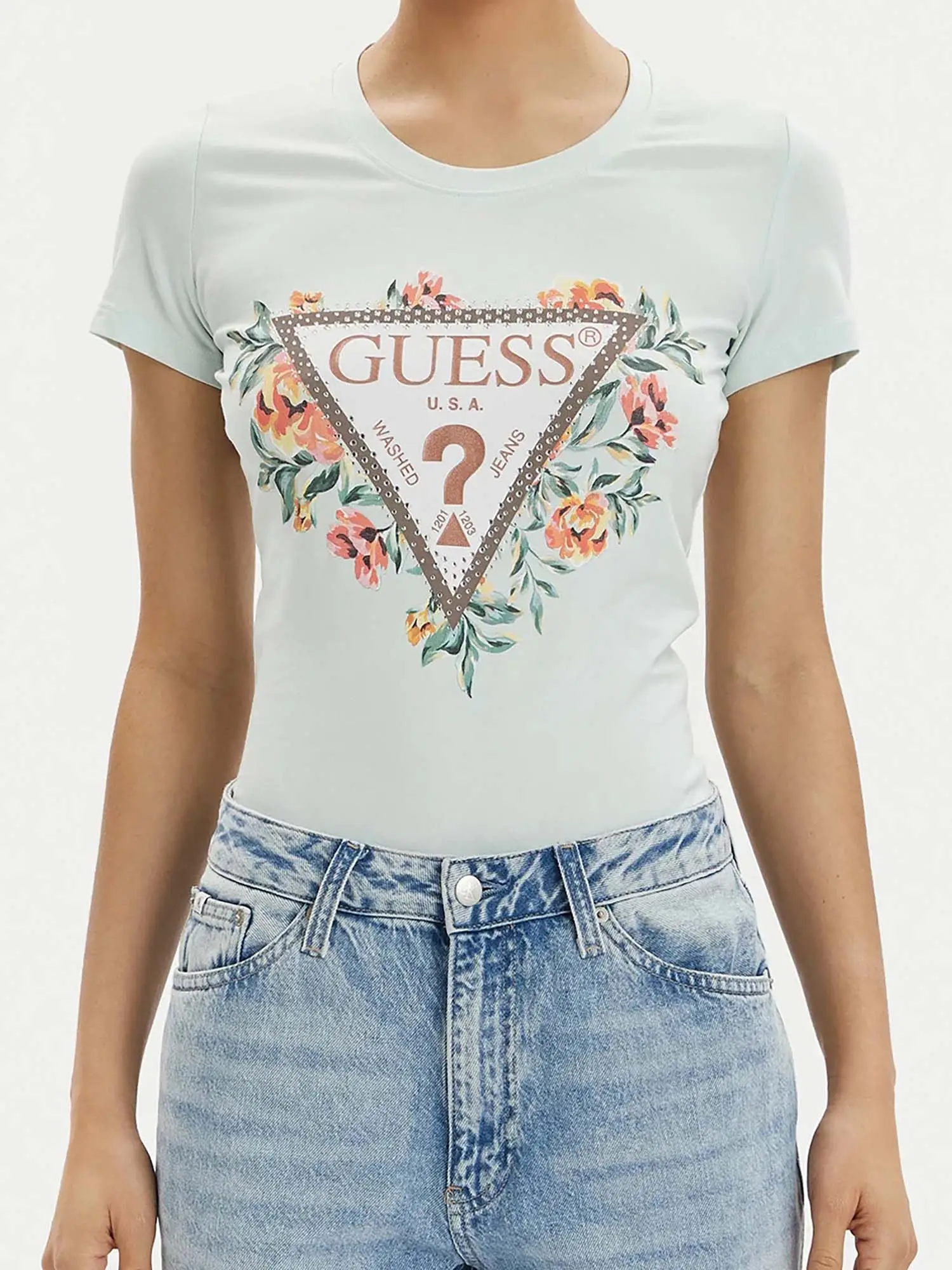 T-SHIRT DONNA - GUESS JEANS - W4GI24 J1314 - VERDE, S