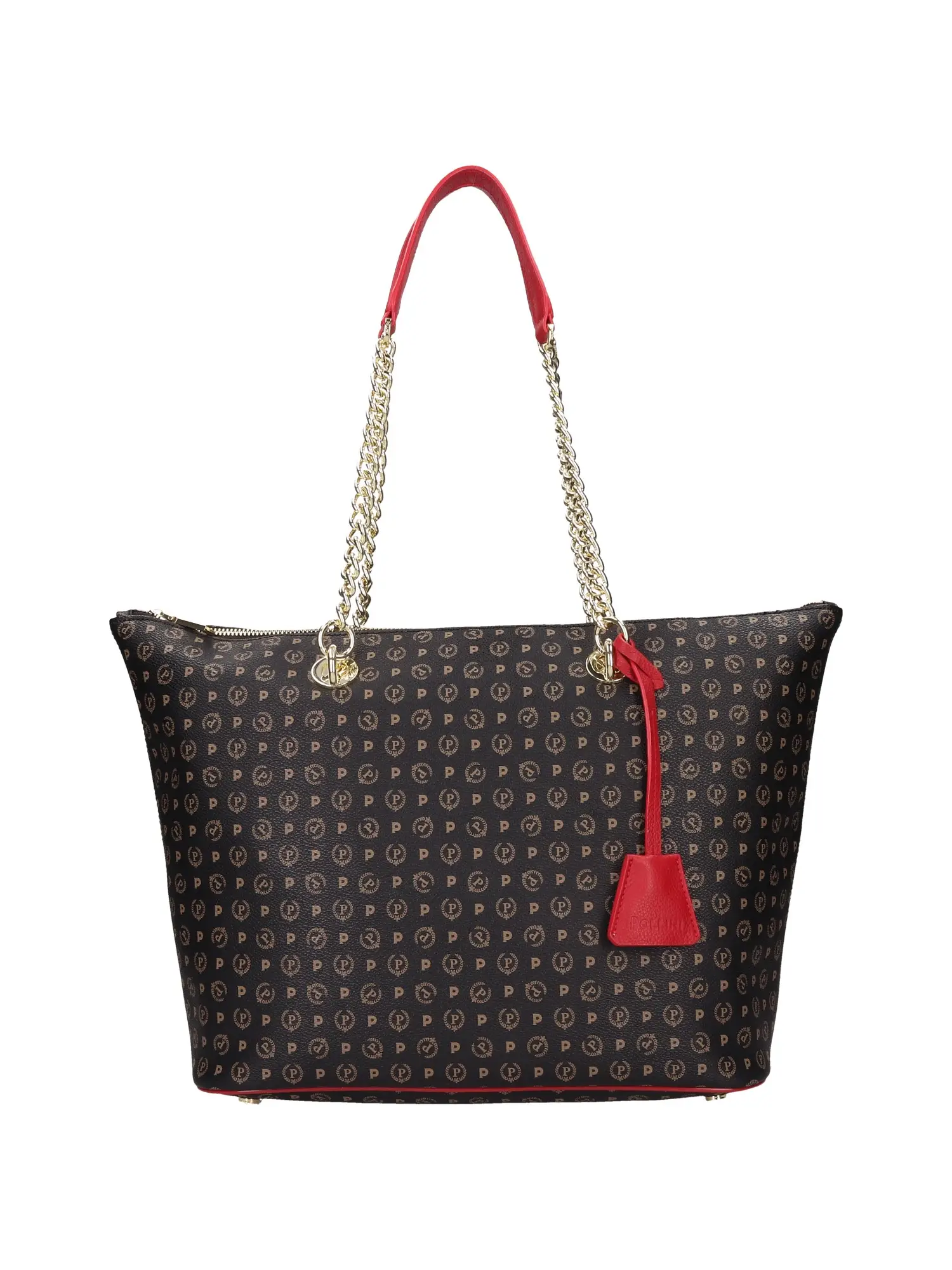 BORSA A SPALLA DONNA - POLLINI - TE8410PP02Q11 - NERO/ROSSO, UNICA