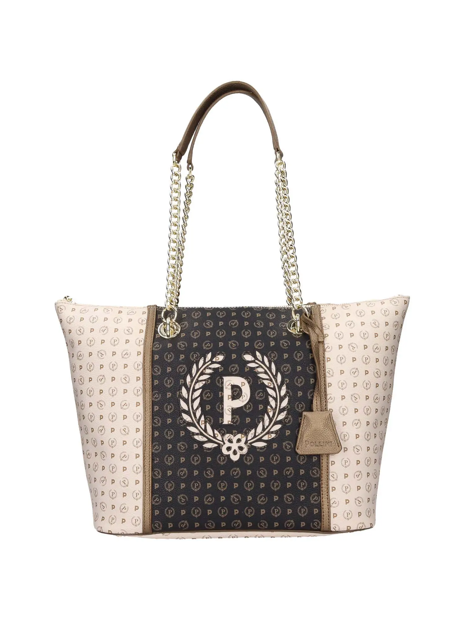 BORSA A SPALLA DONNA - POLLINI - TE8410PP02Q52 - AVORIO/NERO, UNICA