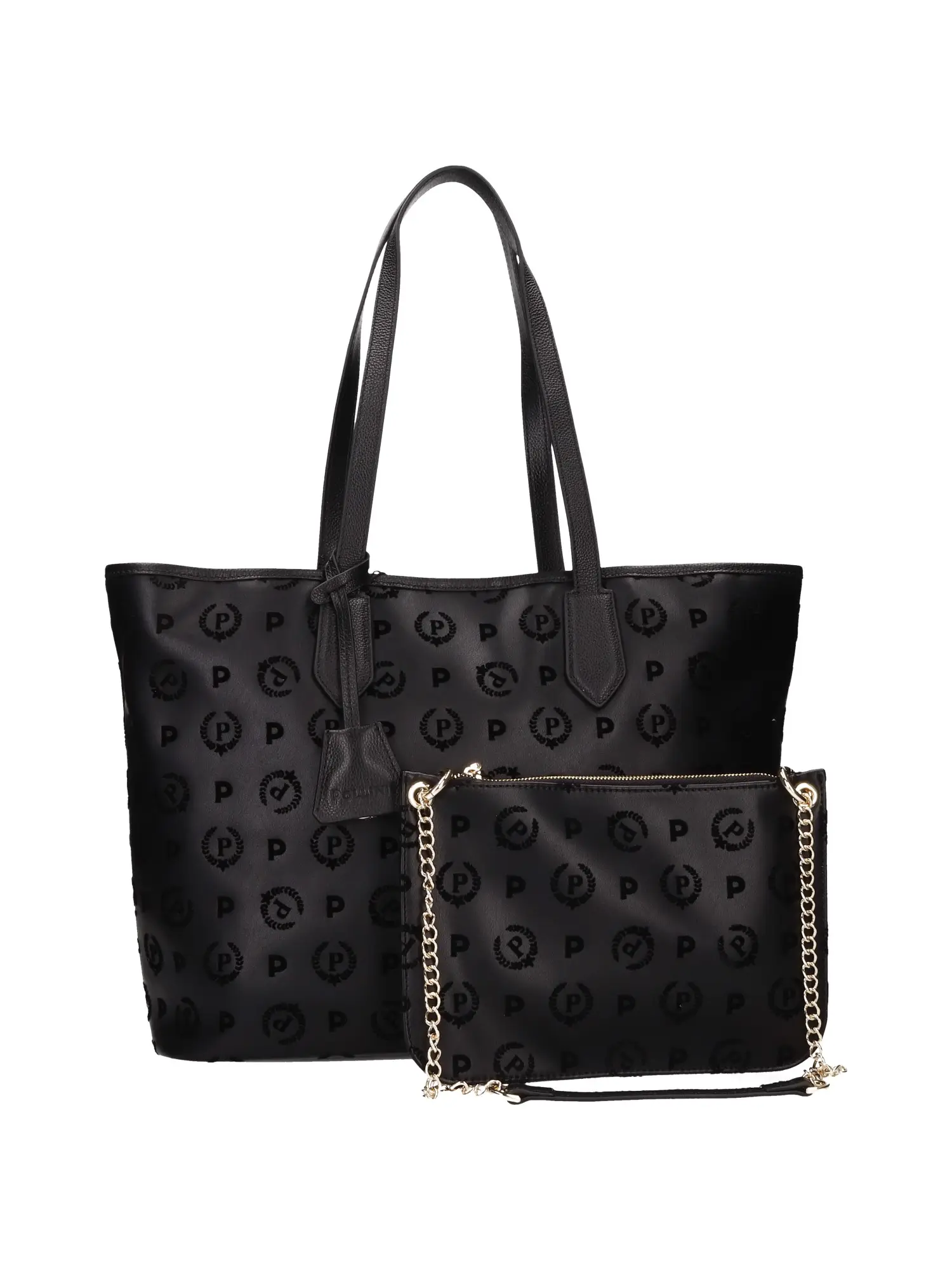 BORSA A SPALLA DONNA - POLLINI - TE8427PP06Q29 - NERO/NERO, UNICA