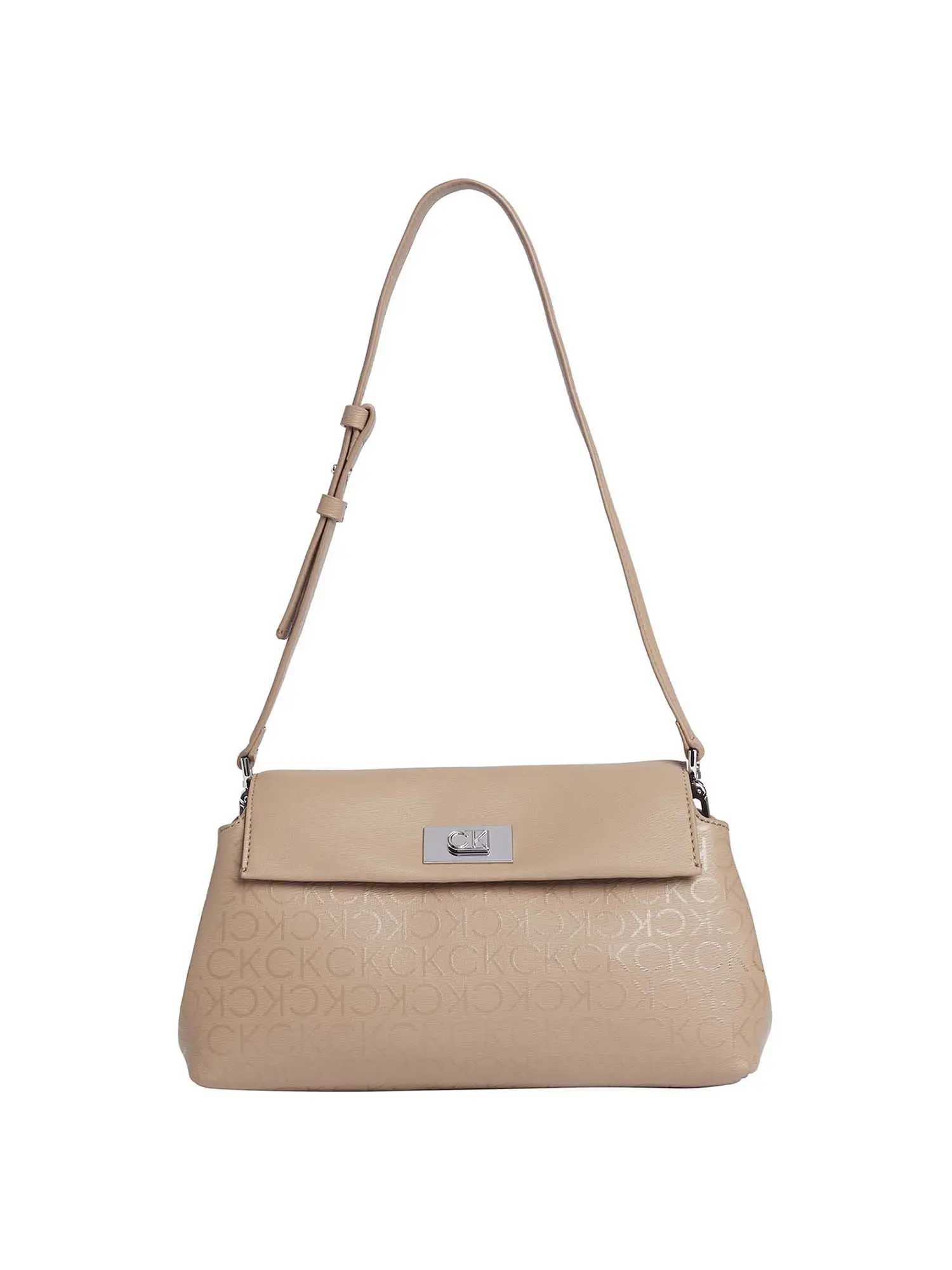 BORSA A SPALLA DONNA - CALVIN KLEIN - K60K612143 - BEIGE, UNICA