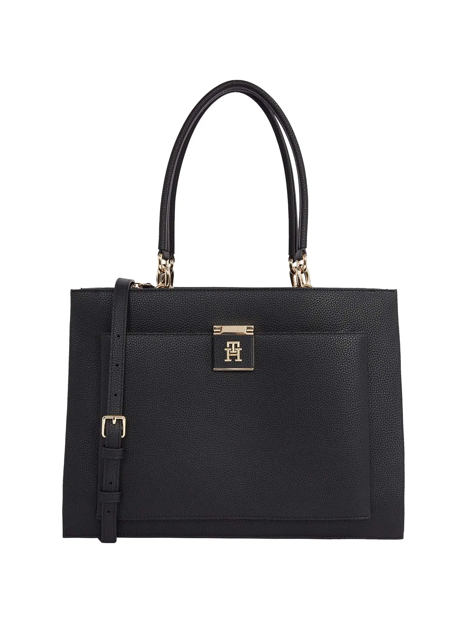 BORSA A SPALLA DONNA - TOMMY HILFIGER - AW0AW17035 - NERO, UNICA