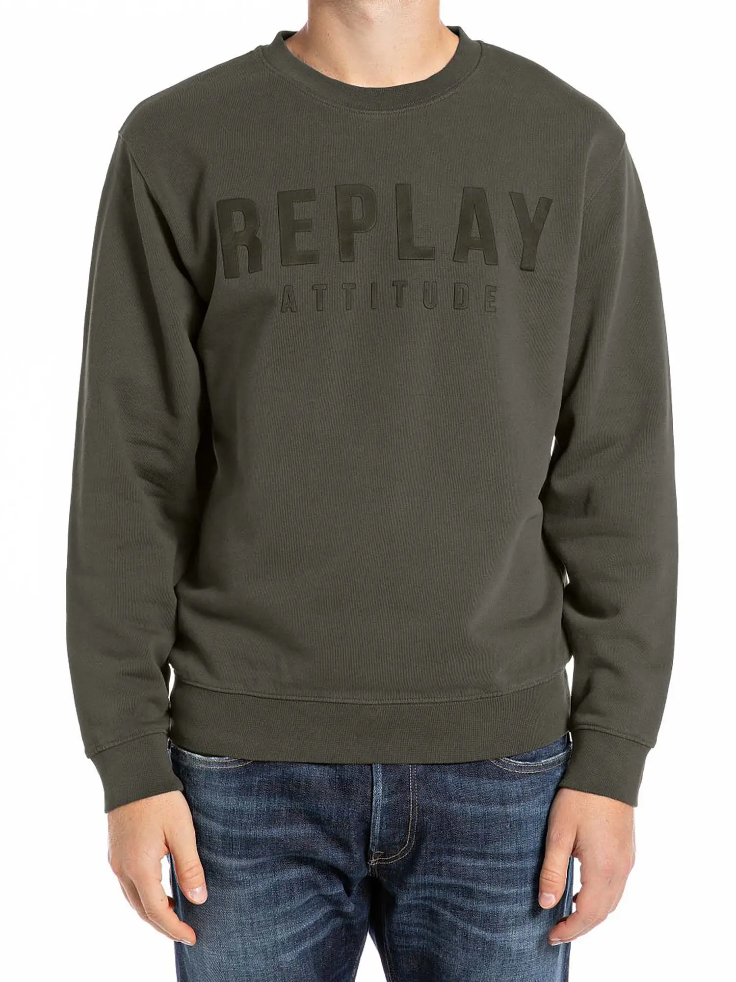 FELPA UOMO - REPLAY - M6975 .000.21842 - VERDE, S