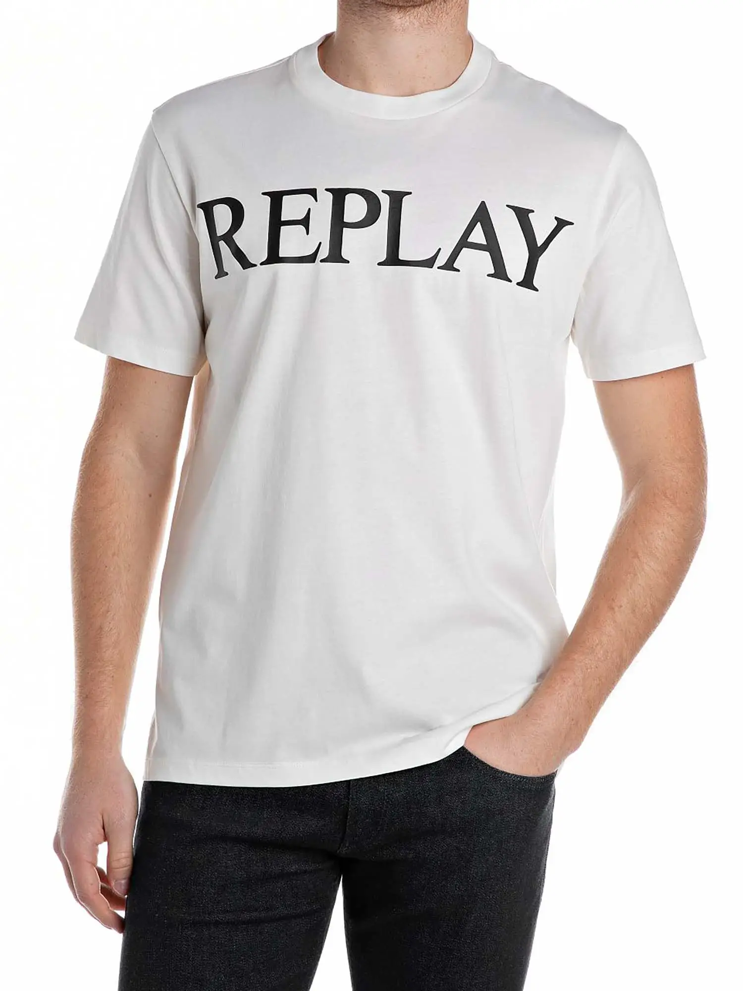 T-SHIRT UOMO - REPLAY - M3099 .000.2660 - BIANCO, S