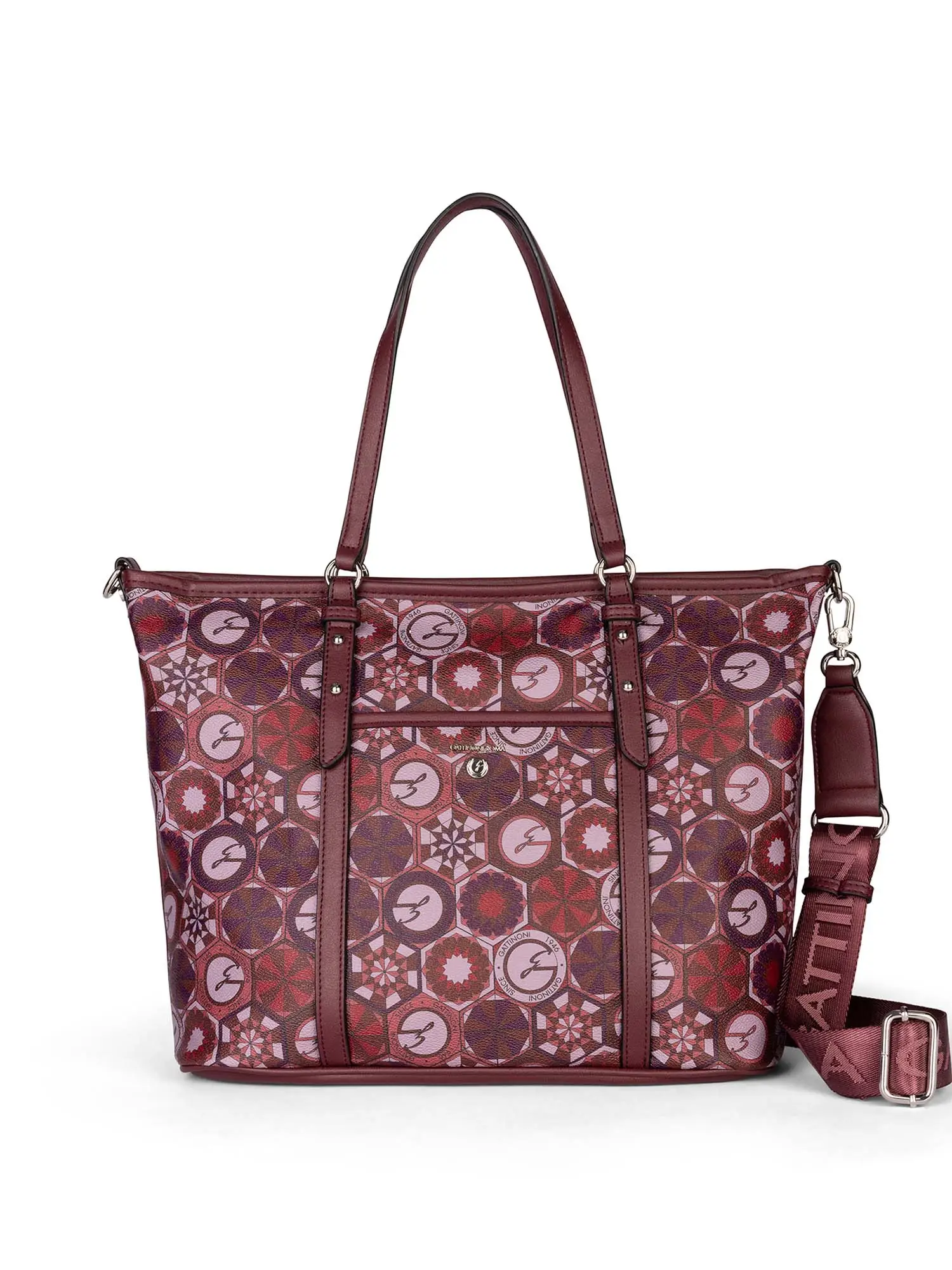 BORSA A SPALLA DONNA - GATTINONI ROMA - BINTD8008WZT - BORDEAUX, UNICA