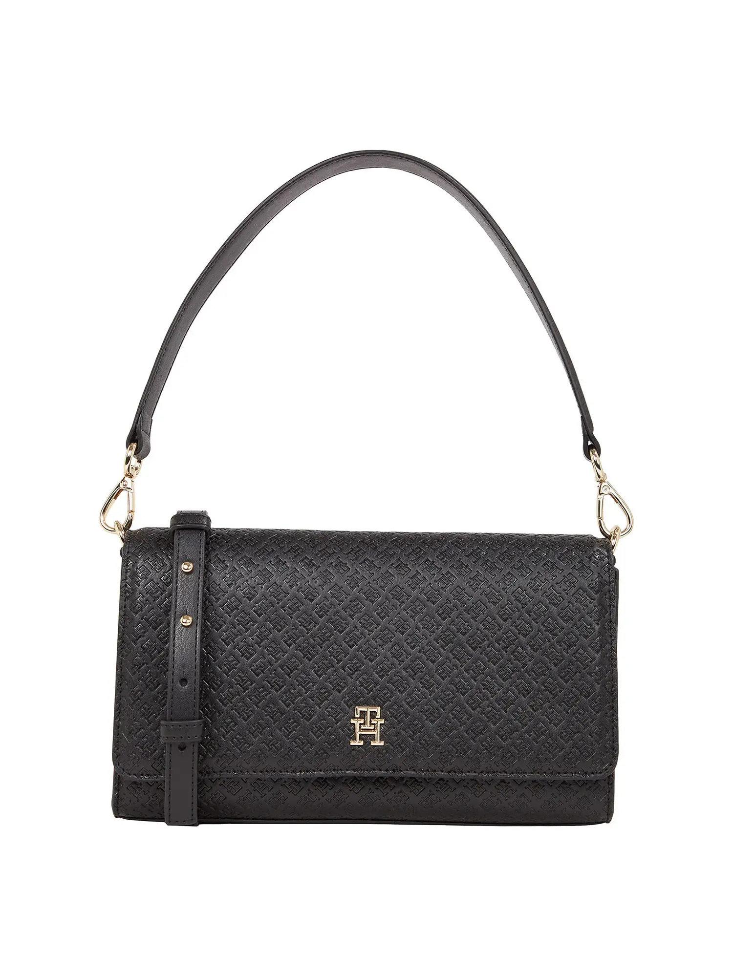 BORSA A SPALLA DONNA - TOMMY HILFIGER - AW0AW16933 - NERO, UNICA