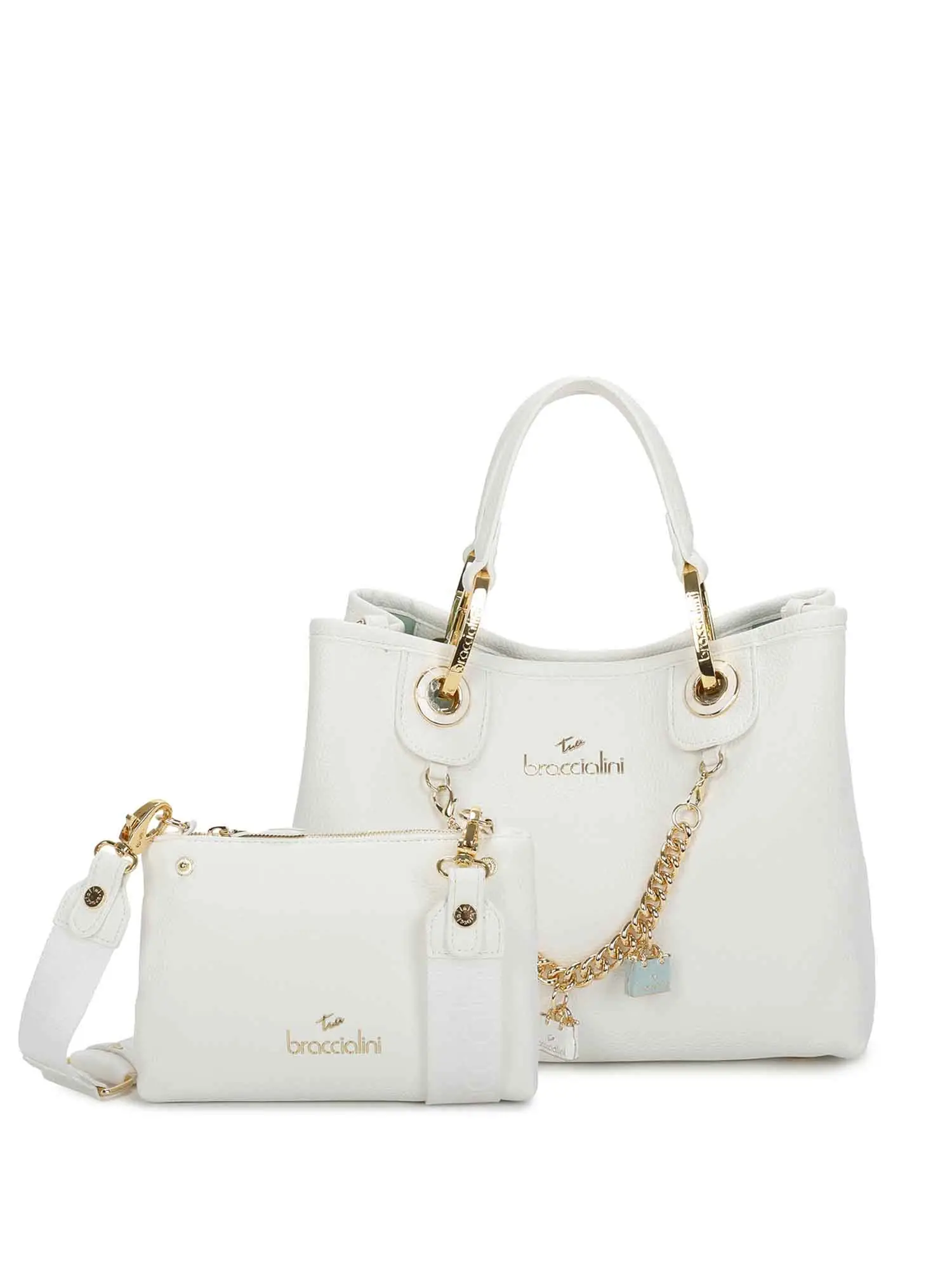 BORSA A MANO DONNA - BRACCIALINI - B18191-YY - BIANCO, UNICA