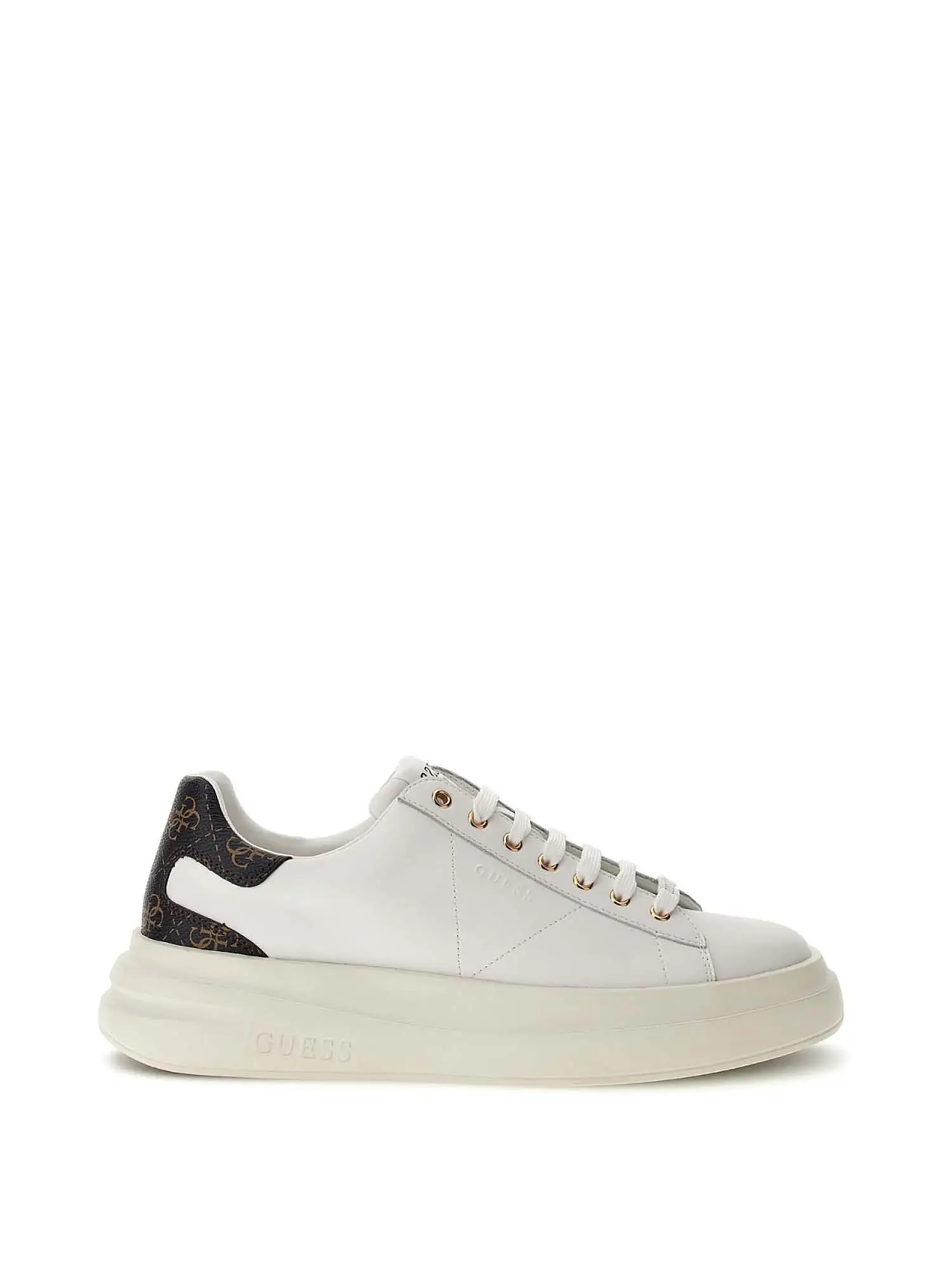 SNEAKERS UOMO - GUESS - FMPVIB LEA12 - BIANCO/MARRONE, 39