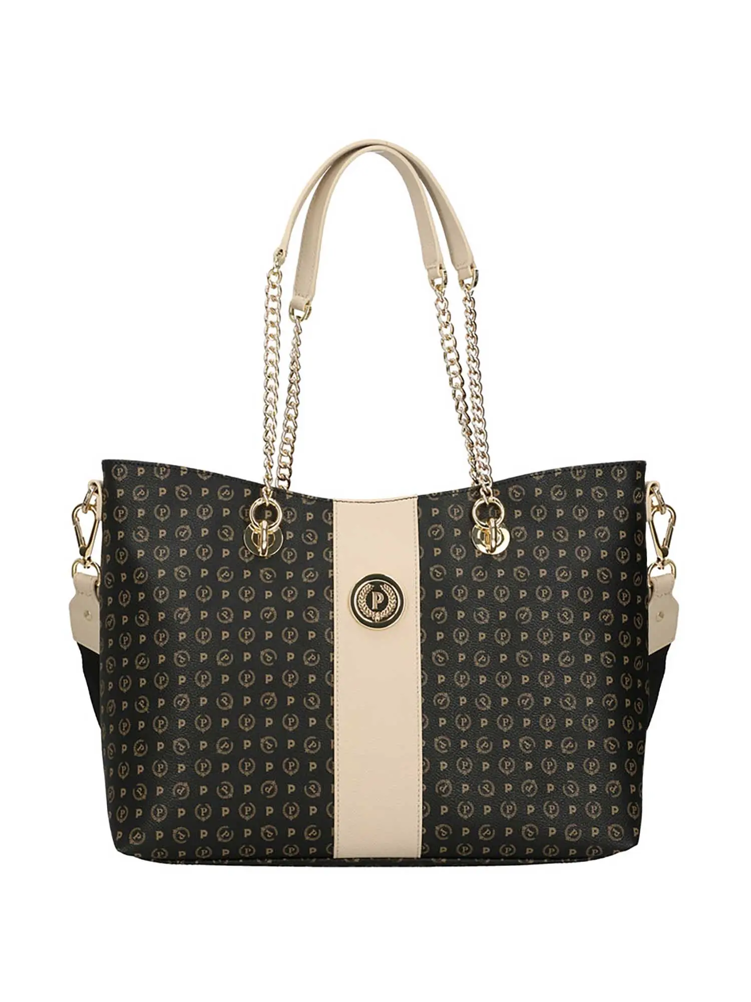 BORSA A SPALLA DONNA - POLLINI - TE8478PP0EQ11 - NERO/AVORIO, UNICA