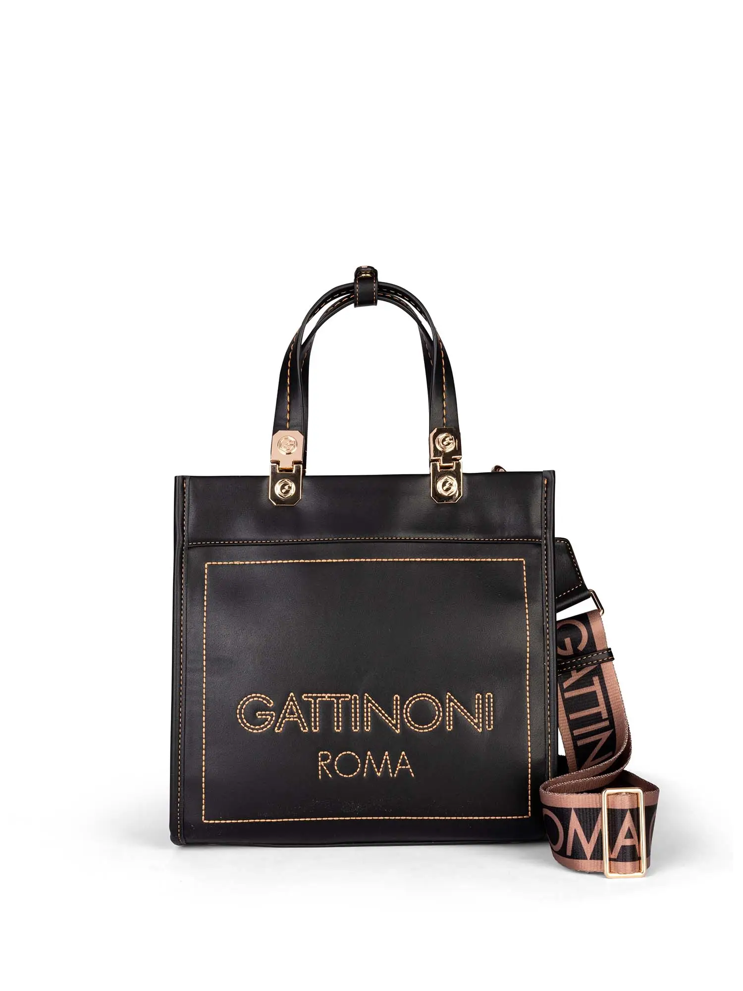 BORSA A SPALLA DONNA - GATTINONI ROMA - BINIA8446WVP - NERO, UNICA