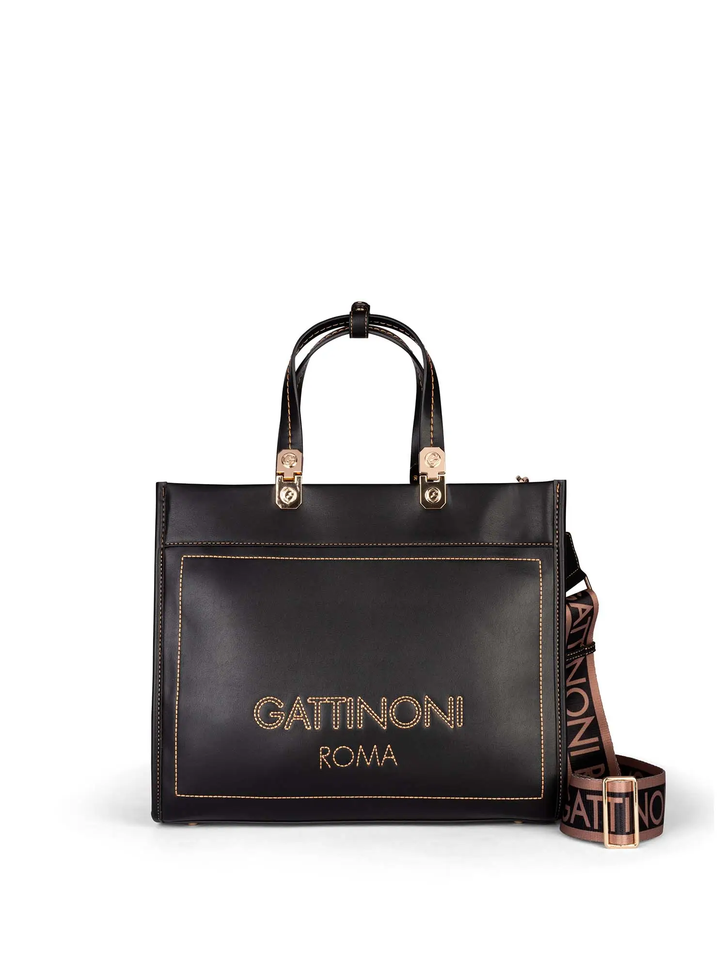 BORSA A SPALLA DONNA - GATTINONI ROMA - BINIA8447WVP - NERO, UNICA