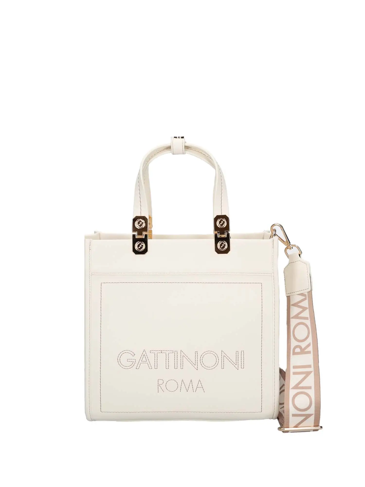 BORSA A SPALLA DONNA - GATTINONI ROMA - BINIA8446WVP - BIANCO, UNICA