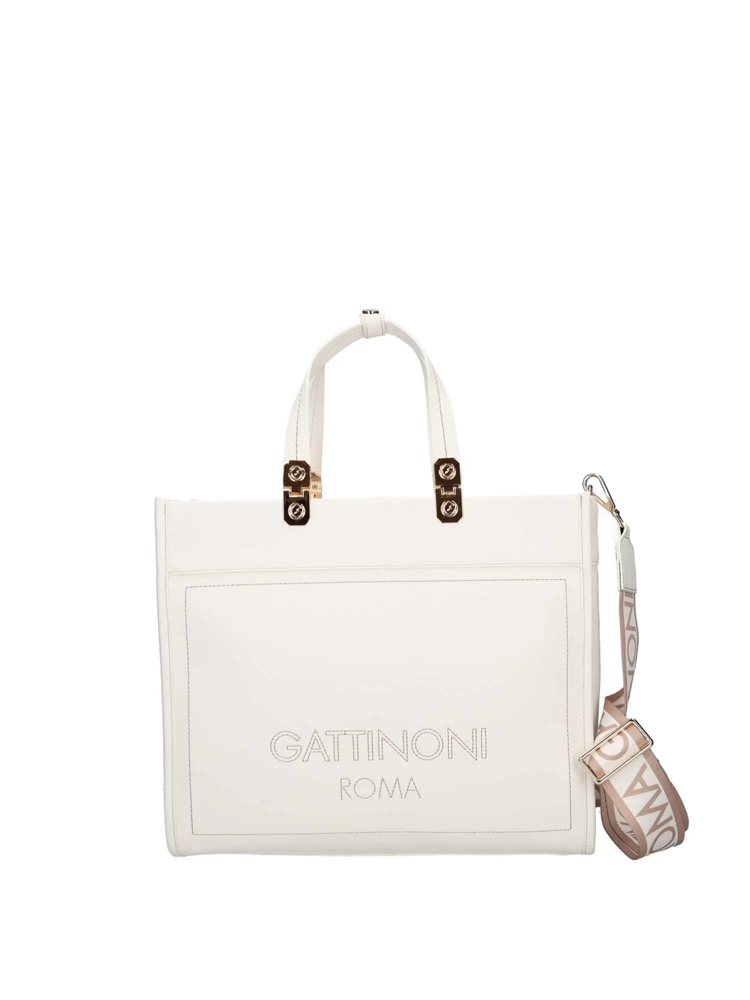 BORSA A SPALLA DONNA - GATTINONI ROMA - BINIA8447WVP - BIANCO, UNICA