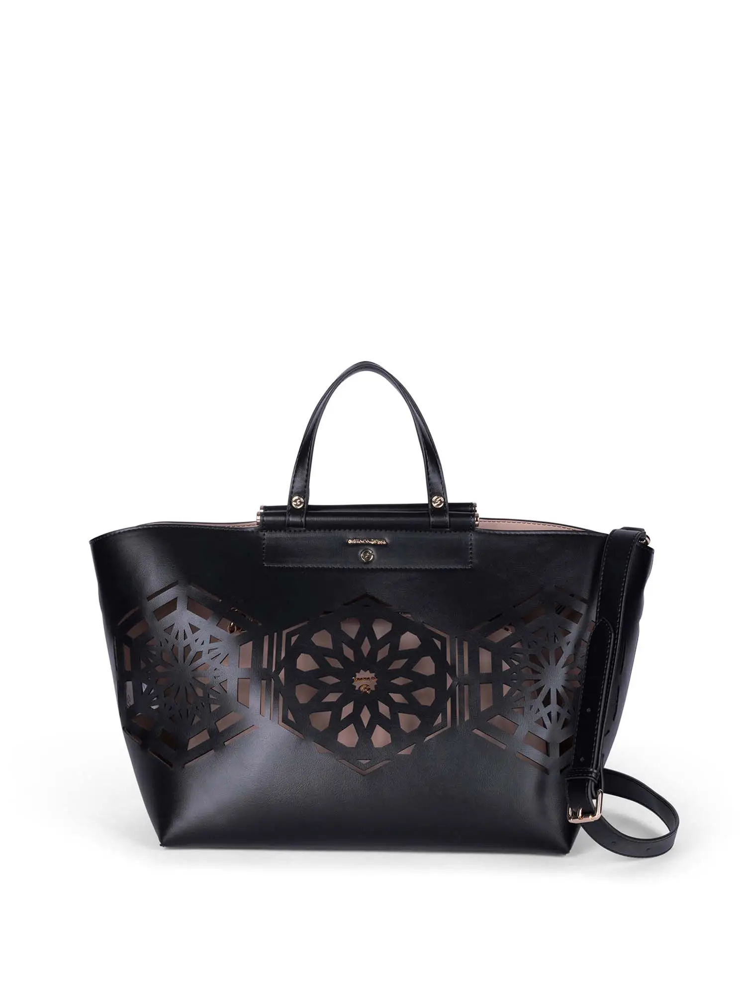 BORSA A SPALLA DONNA - GATTINONI ROMA - BEN6C8575WVP - NERO/ROSA, UNICA