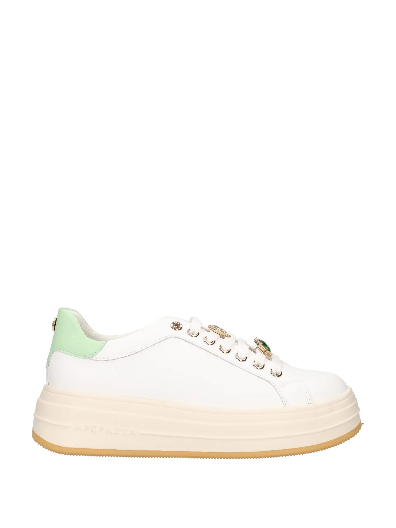 SNEAKERS DONNA - APE PAZZA - S5LIFTY09/LEA - BIANCO/VERDE, 39