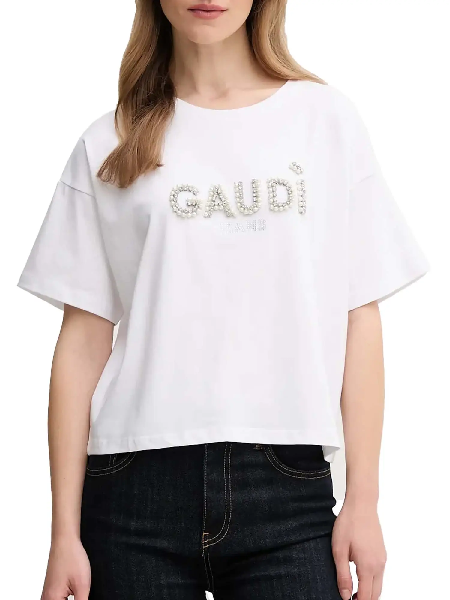 T-SHIRT DONNA - GAUDI JEANS - 511BD64030 - BIANCO, L