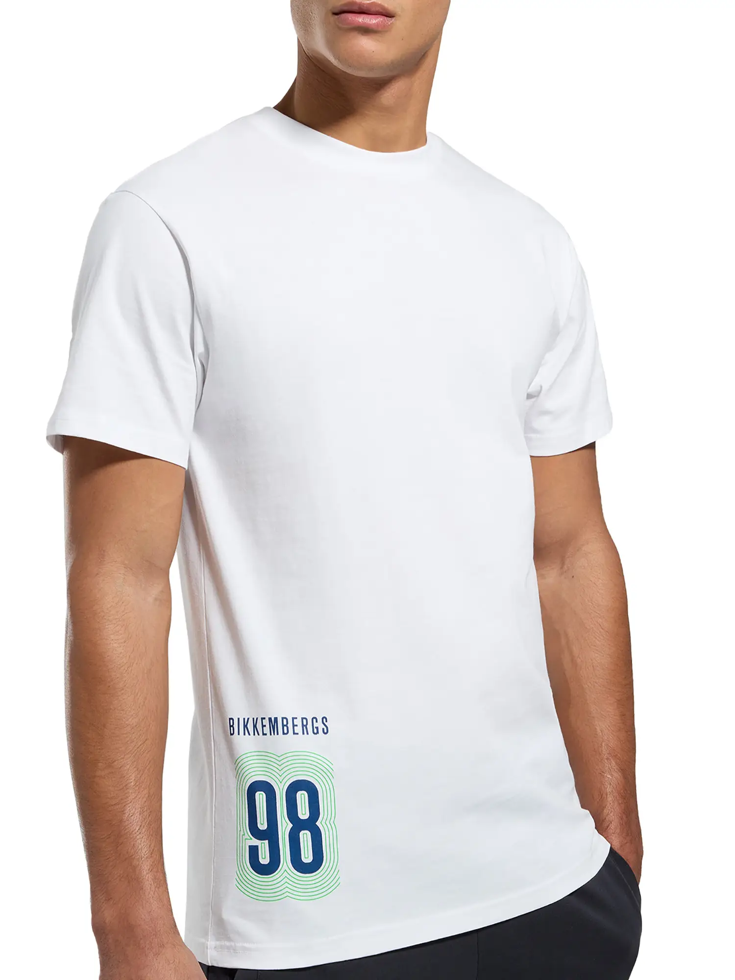 T-SHIRT UOMO - BIKKEMBERGS - BMT0907 - BIANCO, XXL